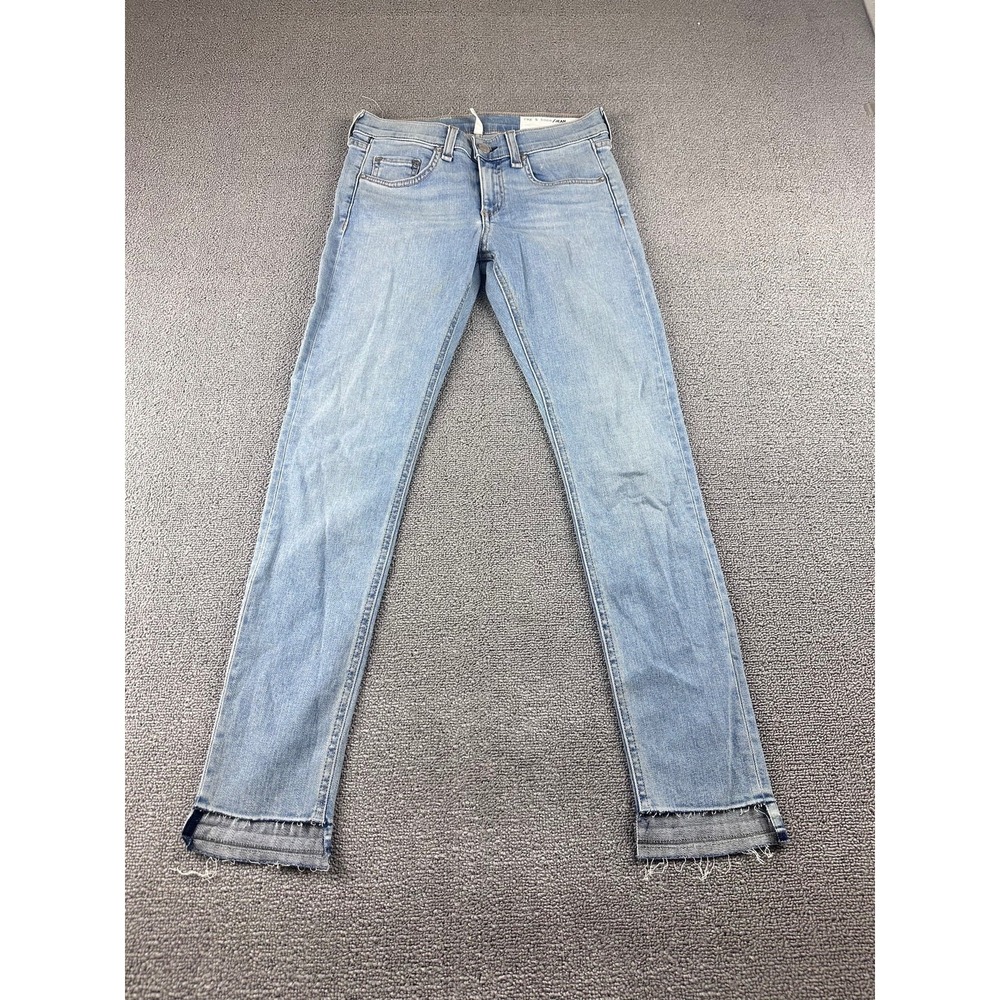Rag & Bone Jeans Women 25 Blue Wiley Skinny Capri Raw Hem‎ Stretch USA Made Boho